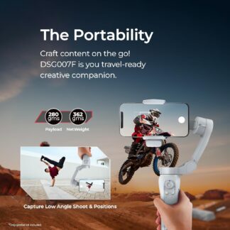3-Axis Gray Smartphone Gimbal - Foldable Handheld Vlogging Stabilizer